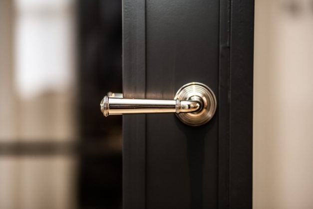 doorknob on a black door
