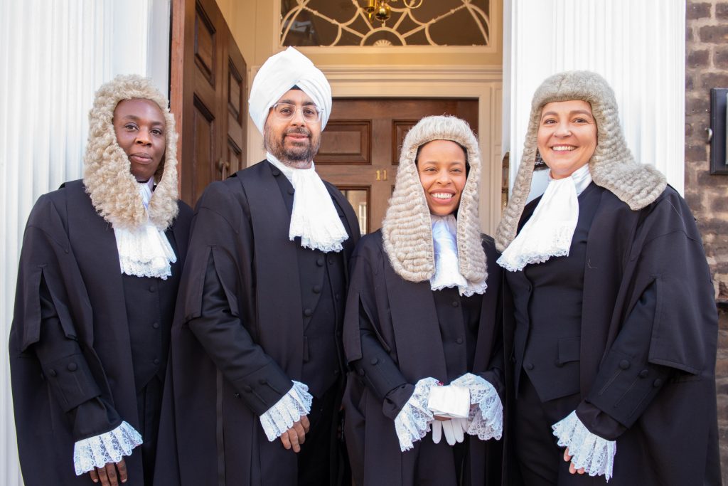 Barristers and KCs standing outside their Chambers on Silks Day